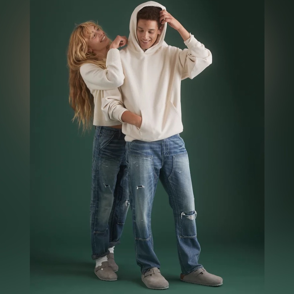 AE77 American Eagle Premium‎ Loose Carpenter Jean Medium Wash All-gender 36x30